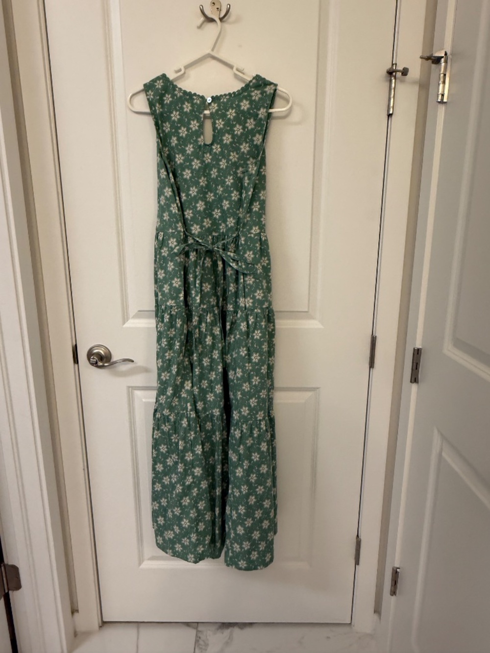 April Cornell Green Floral Tiered Midi Dress XXS | Cottagecore Sleeveless Dress - Picture 5 of 10